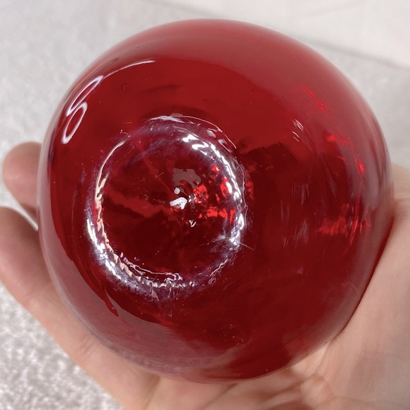 Vintage Vibrant Red & Green Glass Apple Sculpture Glass Art - Picture 5 of 10